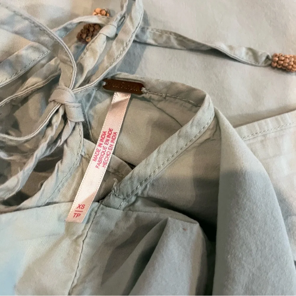 Free People Light Aqua Halter Tank Top